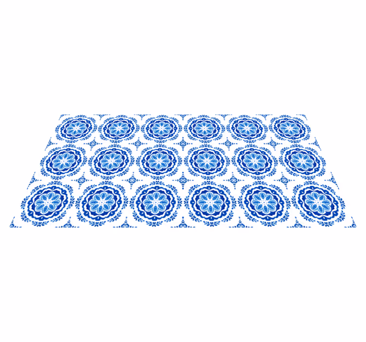 Tapis vinyle carreaux avec cercles style Naples - TenStickers