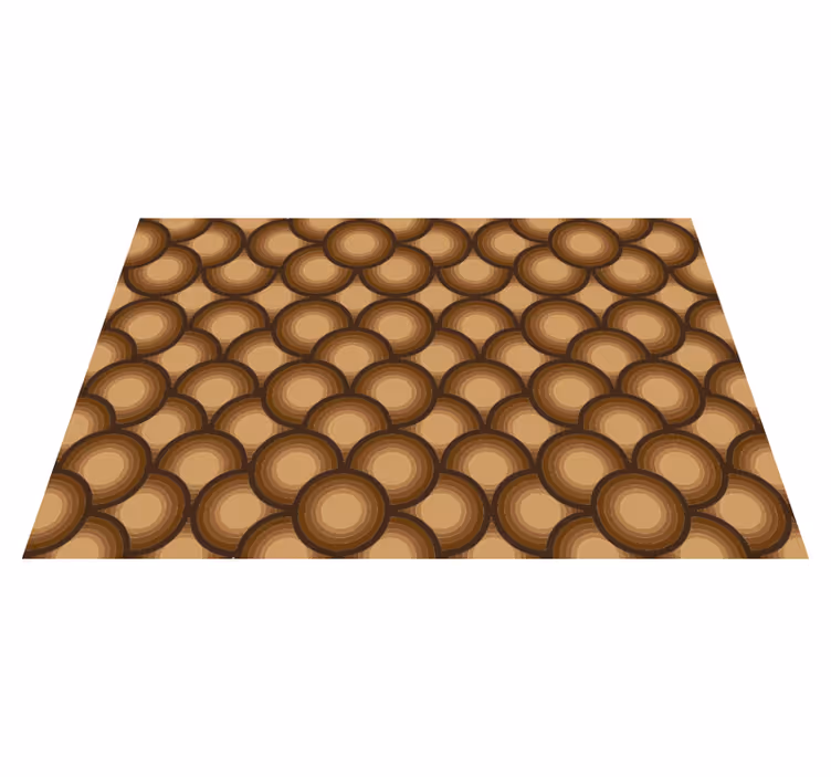 Tapis vinyle vintage soleils bruns - TenStickers