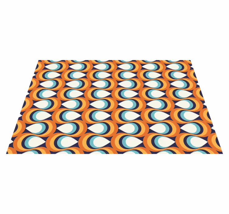 Tapis vinyle géométrique élément tourbillon rétro - TenStickers