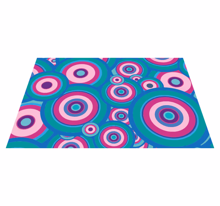 Tapis vinyle geometrique Cercles brillants des années 70 - TenStickers