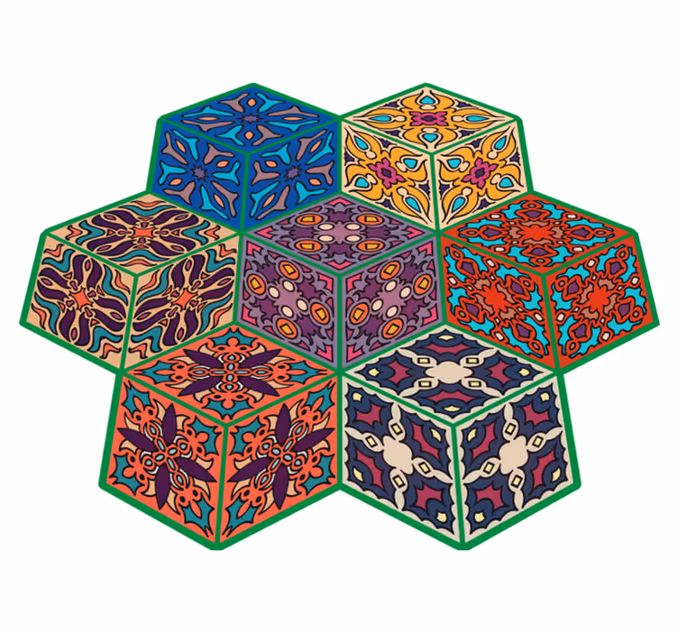 Tapis vinyle carreaux Tuiles colorées - TenStickers