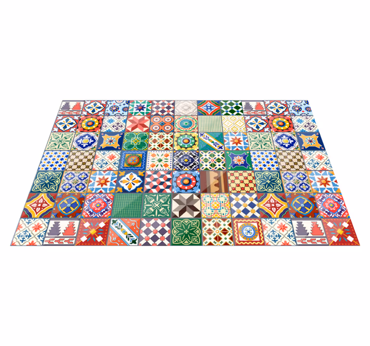 Tapis vinyle carreaux Carreaux mexicains vert - TenStickers