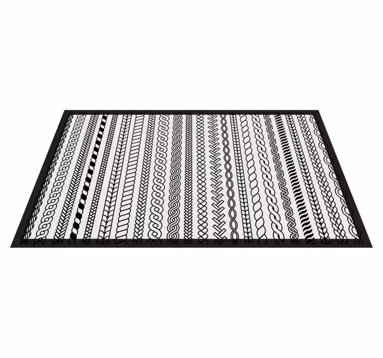 Tapis vinyle salle de bain rayures et boucles - TenStickers