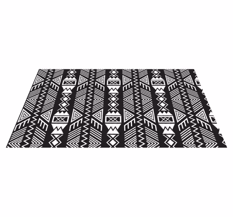 Tapis vinyle geometrique Aztèque foncé - TenStickers