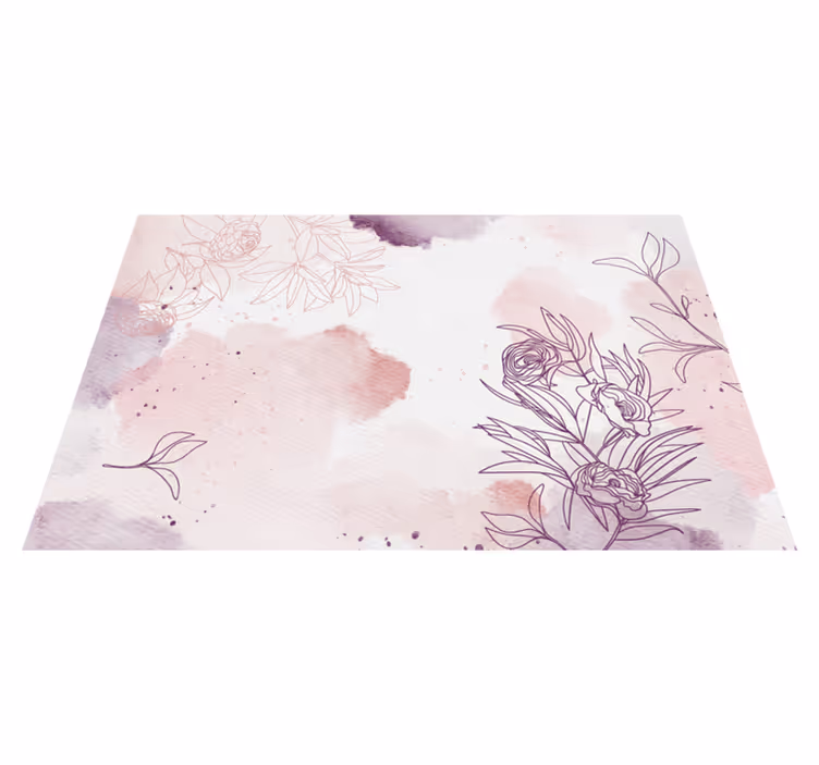 Tapis vinyle ethnique Fleurs pastel subtiles - TenStickers