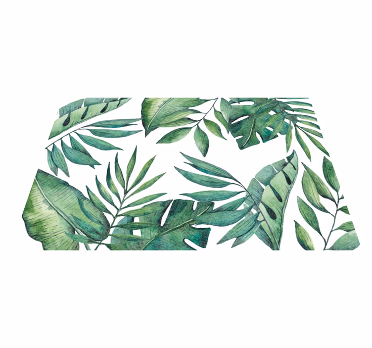 tapis vinyle salon Feuilles et plantes nordique - TenStickers