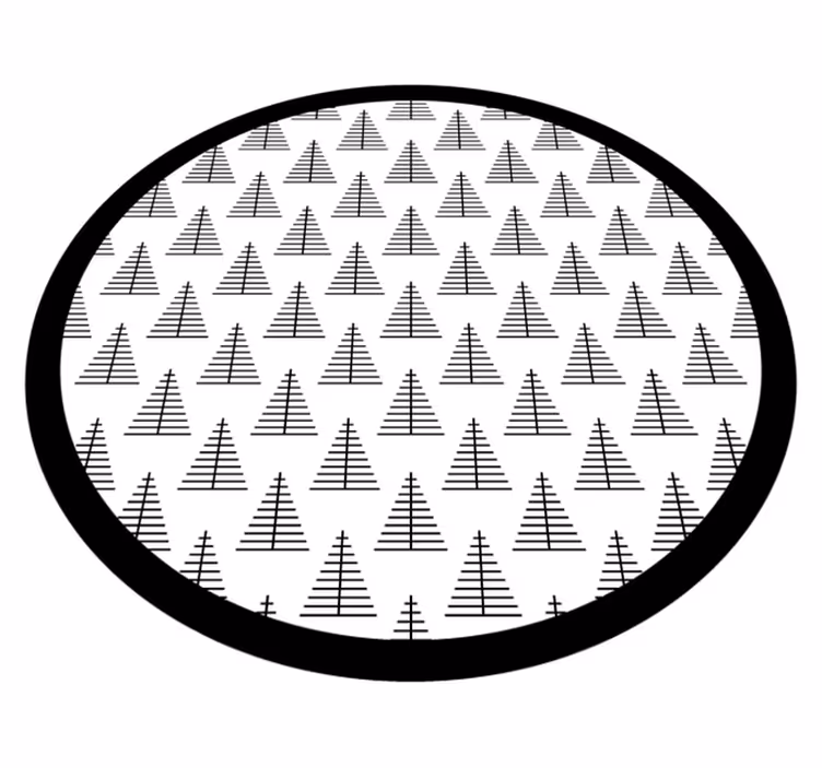 Tapis vinyle nordique arbres géométriques gris - TenStickers