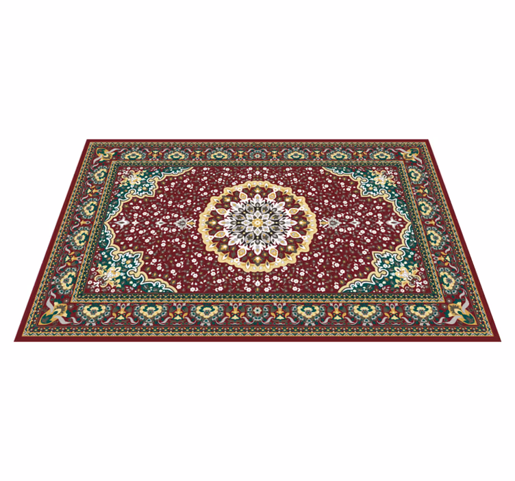 Tapis vinyle cuisine motif floral traditionnel - TenStickers