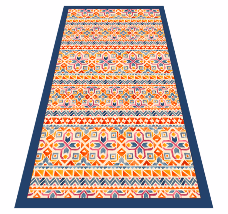 Tapis vinyle carte du monde motifs géométriques vifs - TenStickers