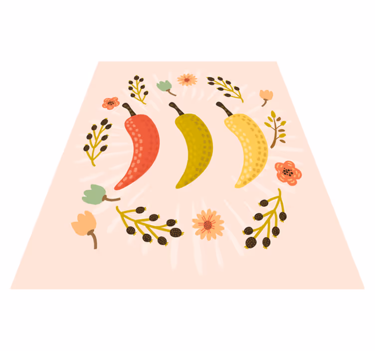 Tapis vinyle cuisine piments colorés - TenStickers