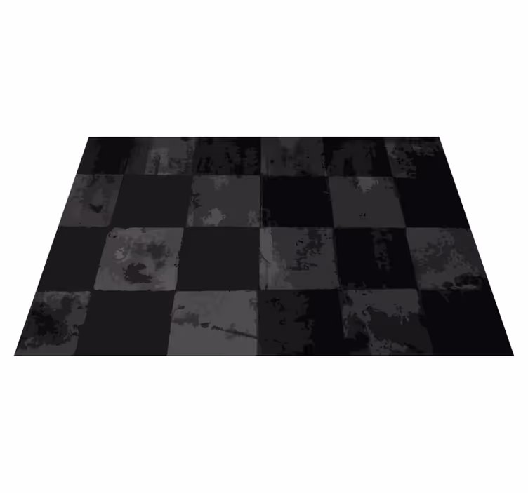 Tapis vinyle carreaux de ciment disposition en damier - TenStickers