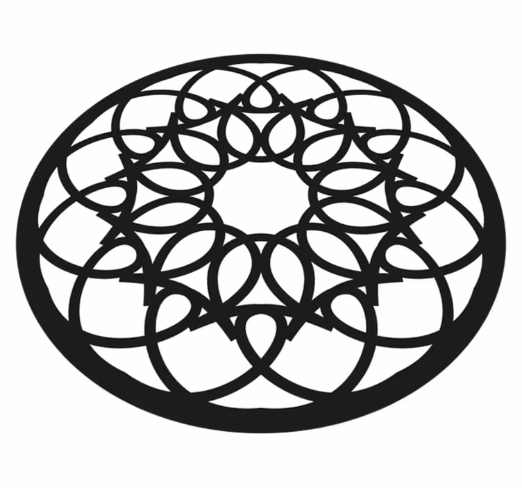 Tapis vinyle mandala motif noir complexe - TenStickers