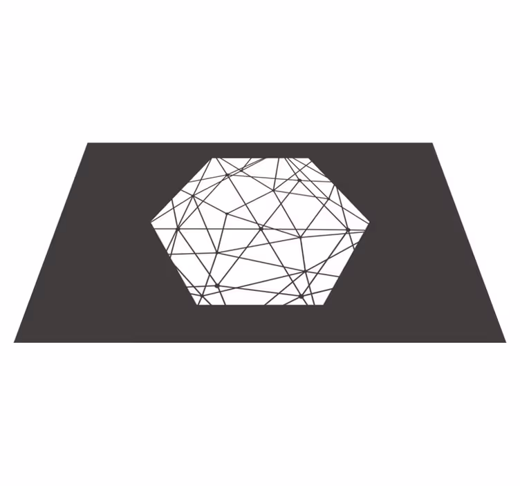 Tapis vinyle géométrique motif hexagonal abstrait - TenStickers
