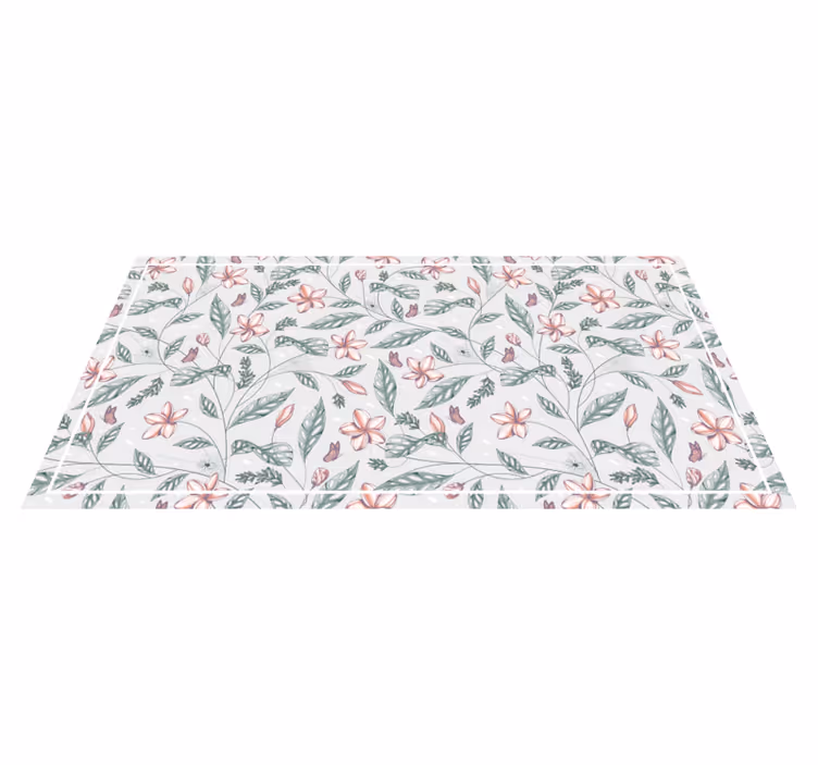 Tapis vinyle fleurs et plantes motif de verdure florale - TenStickers