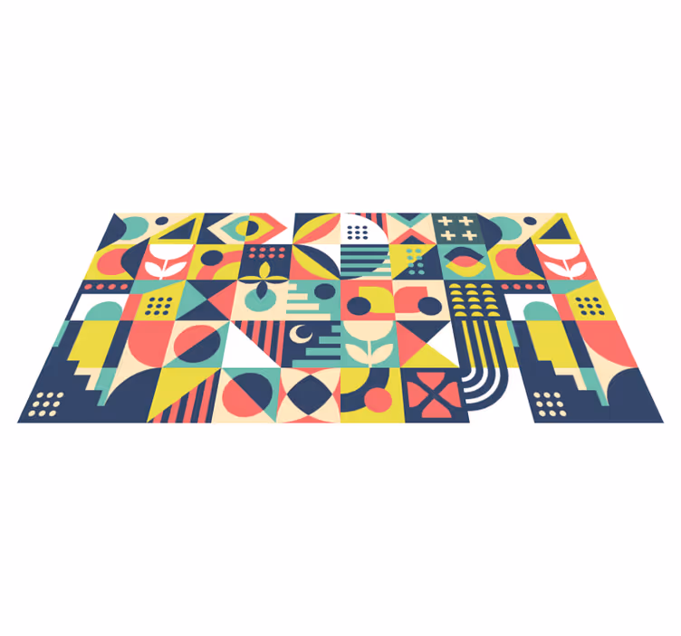 Tapis vinyle géométrique formes vivantes - TenStickers
