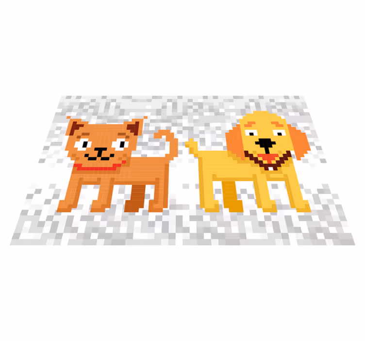 Tapis vinyle autres tapis amis animaux pixelisés - TenStickers