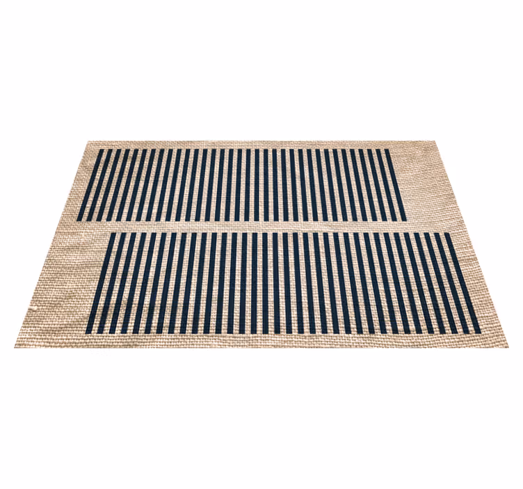 Tapis vinyle bleu marine avec rayures - TenStickers