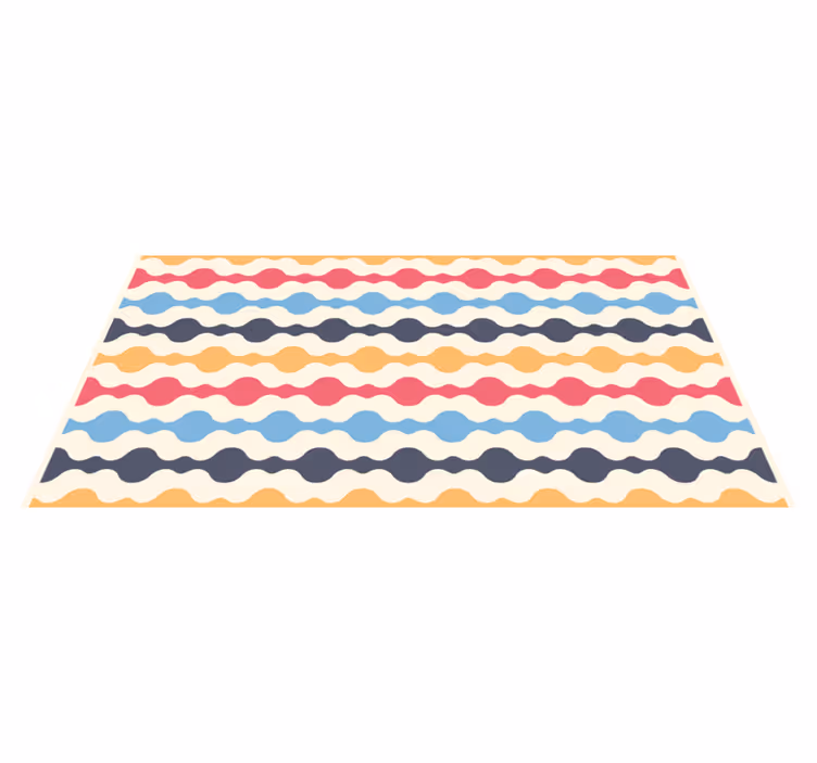 Tapis vinyle vintage lignes rétro colorées - TenStickers
