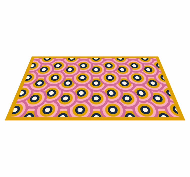 Tapis vinyle geometrique Cercles orange des années 70 - TenStickers