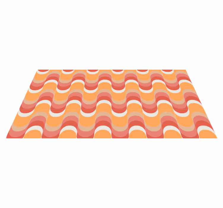 Tapis vinyle geometrique Vagues vintage des années 70 - TenStickers