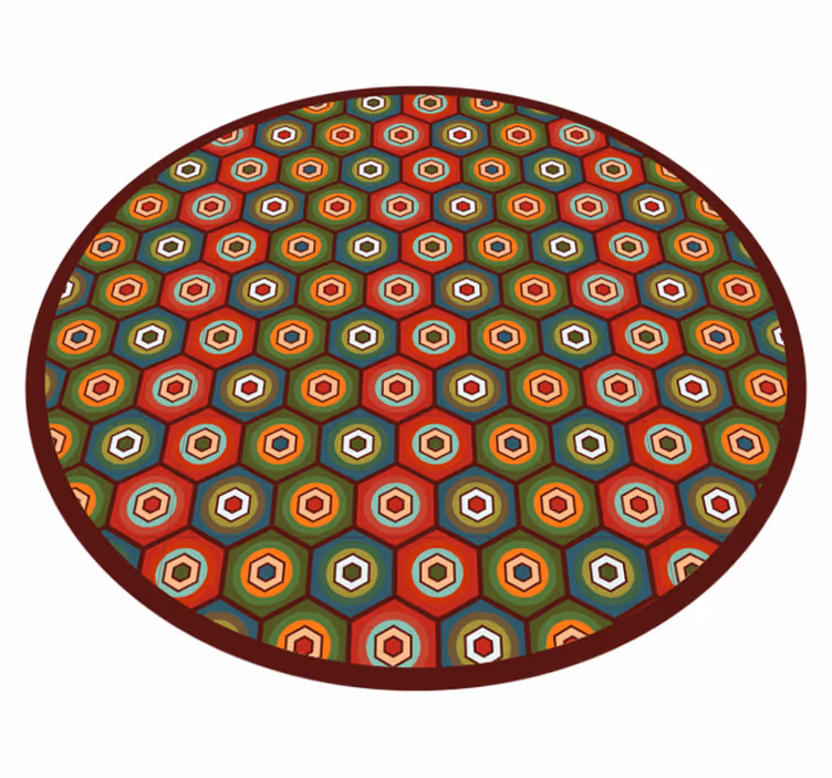 Tapis vinyle géométrique motif de couleur hexagonal - TenStickers