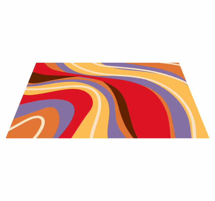 Tapis vinyle design moderne vagues de couleurs vibrantes - TenStickers
