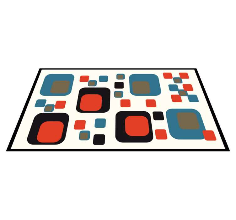 Tapis vinyle géométrique carrés abstraits colorés - TenStickers