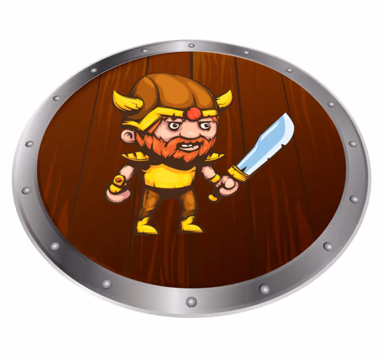 Tapis vinyle autres tapis guerrier viking sur fond brun - TenStickers