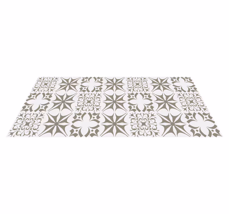Tapis vinyle carreaux Gris minimaliste - TenStickers