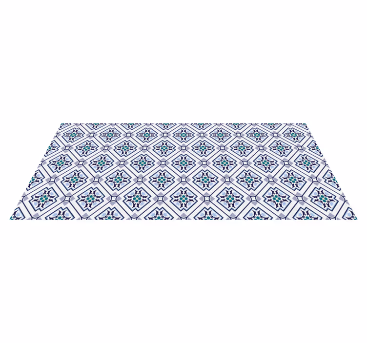 Tapis vinyle Carreaux de fleurs style abstrait - TenStickers