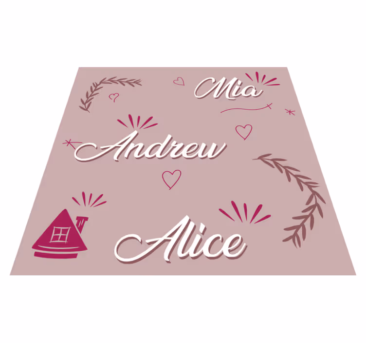 Tapis vinyle Famille prénoms personnalisés - TenStickers