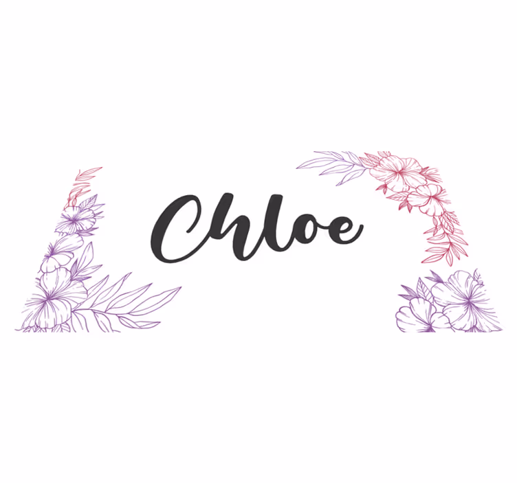 Tapis vinyle avec nom  fleur personnalisé - TenStickers