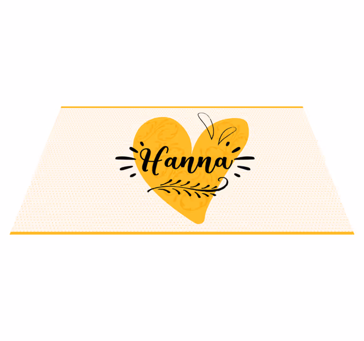 Tapis vinyle ado coeur orange personnalisé - TenStickers