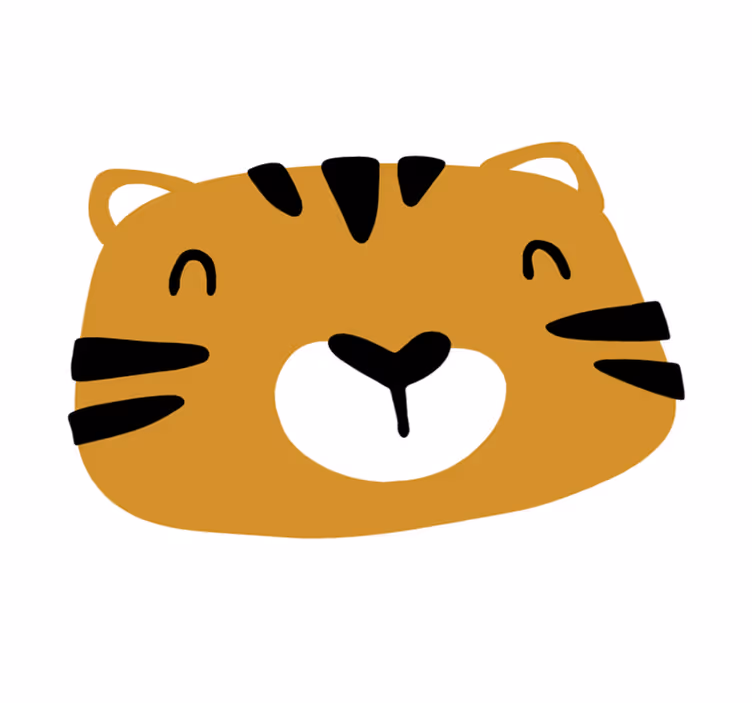 Tapis vinyle chambre bébé visage de tigre joueur - TenStickers