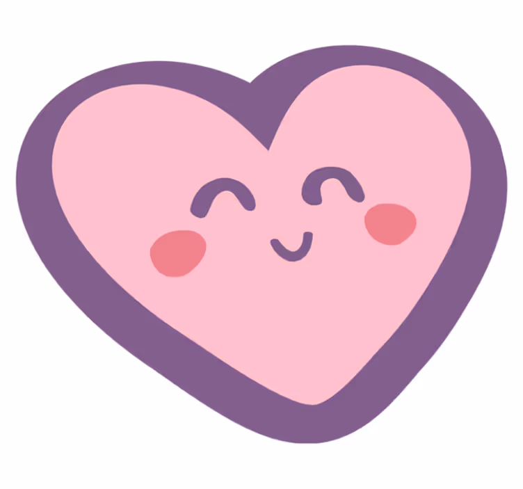 Tapis vinyle pour enfants Coeur heureux rose pour enfants - TenStickers