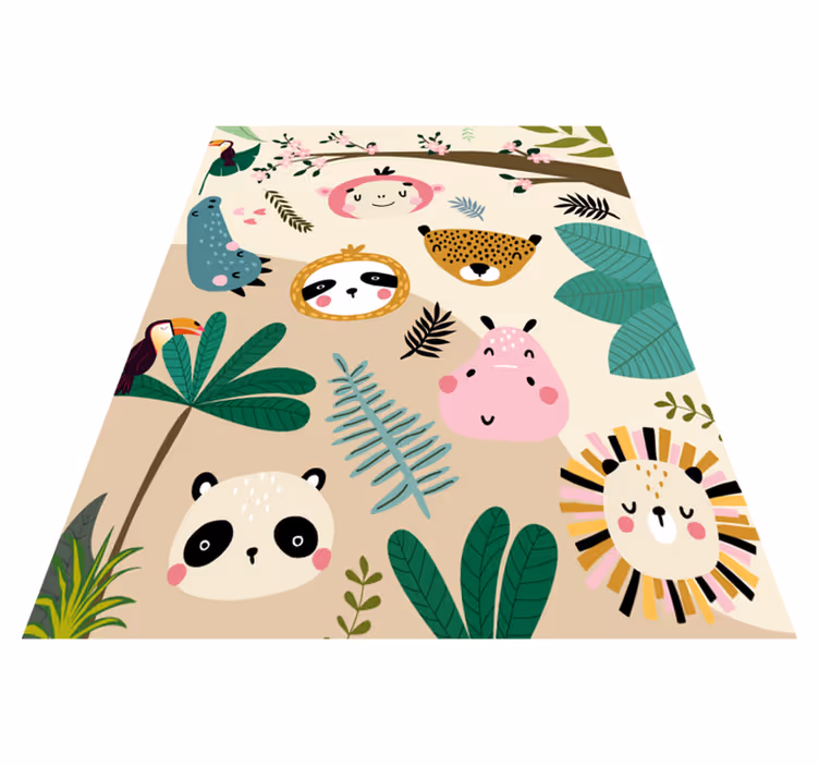 Tapis vinyle pour enfants Arbres et animaux  - TenStickers