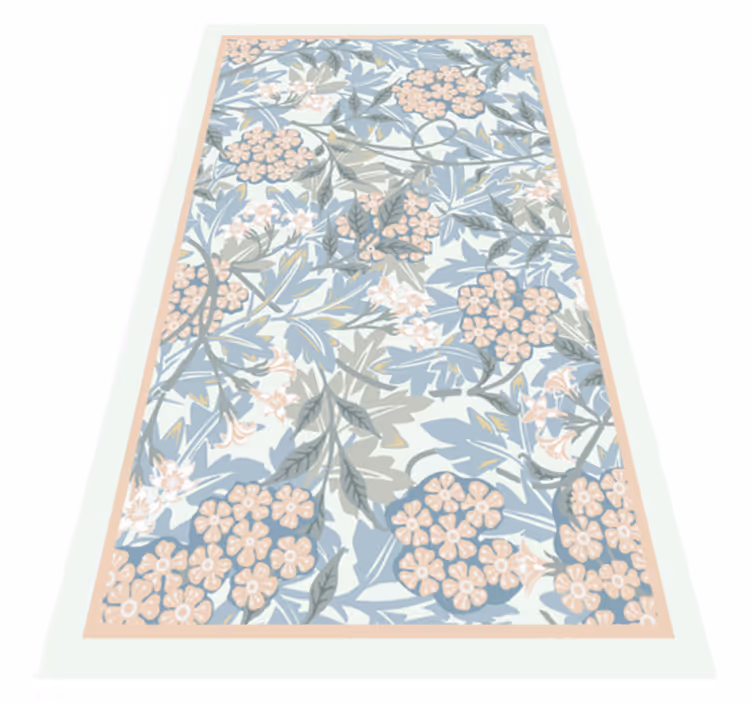 tapis vinyle cuisine Cuisine plantes blanches et bleues - TenStickers