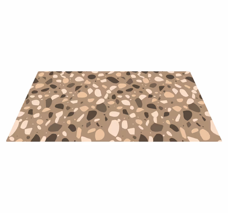 Tapis vinyle motif Terrazzo classique marron - TenStickers