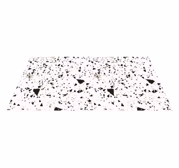 Tapis vinyle cuisine terrazzo gris, blanc et noir - TenStickers