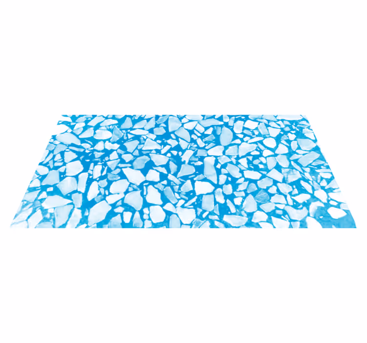 Tapis vinyle motif Terrazzo aquarelle bleu - TenStickers