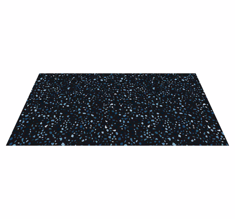 Tapis vinyle motif Terrazzo noir et bleu - TenStickers