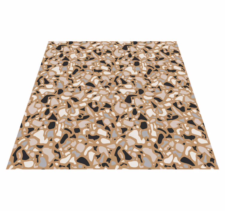 Tapis vinyle motif Terrazzo brun classique - TenStickers