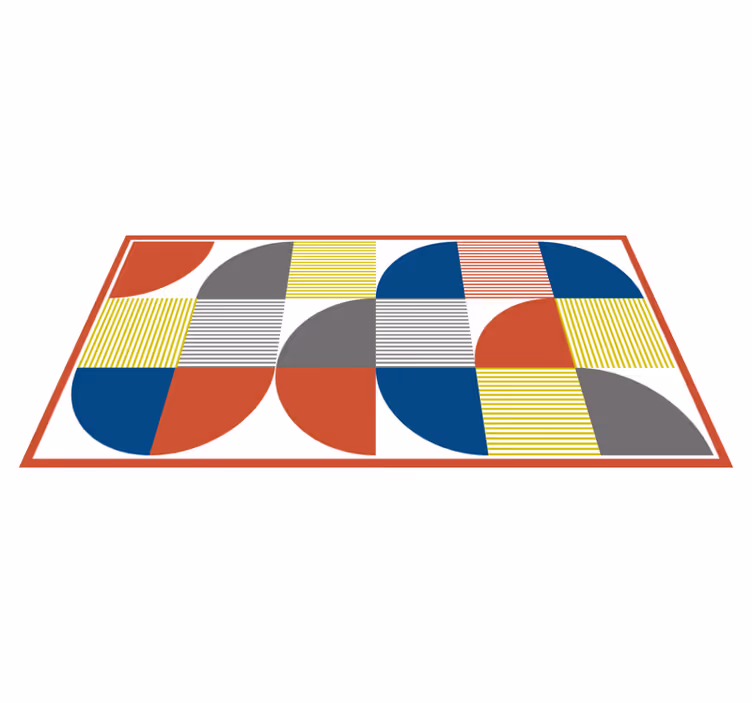 Tapis vinyle geometrique Demi-cercles nordiques - TenStickers