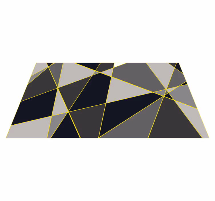 Tapis vinyle géométrique lignes triangulaires grises - TenStickers