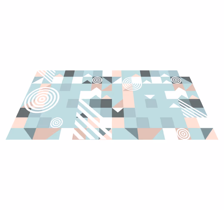 Tapis vinyle salle à manger géométrique nordique pastel - TenStickers