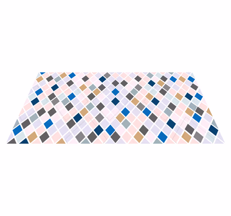 Tapis vinyle géométrique Losange nordique bleu  - TenStickers