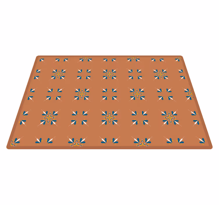 Tapis vinyle carreaux Terre cuite bleu - TenStickers