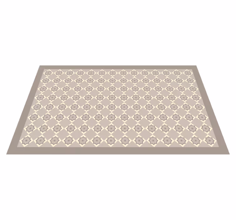 Tapis vinyle cuisine carreaux beige ciment - TenStickers
