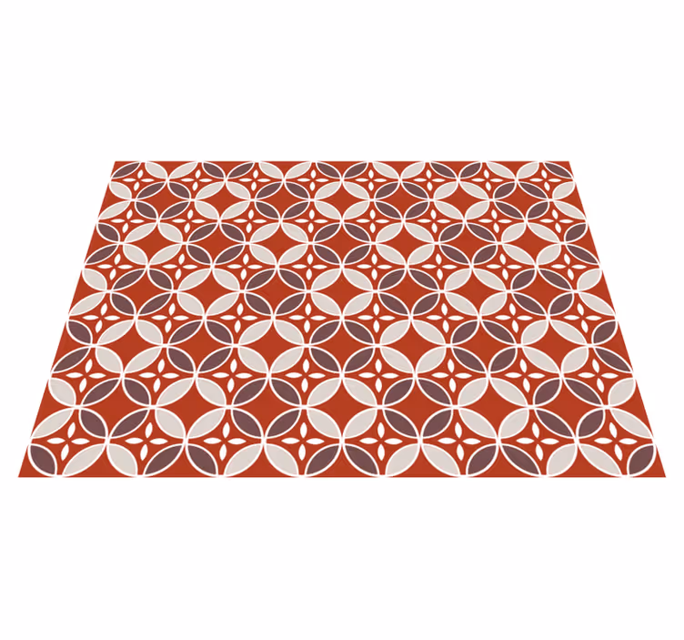 Tapis vinyle cuisine carreaux de ciment fond rouge - TenStickers