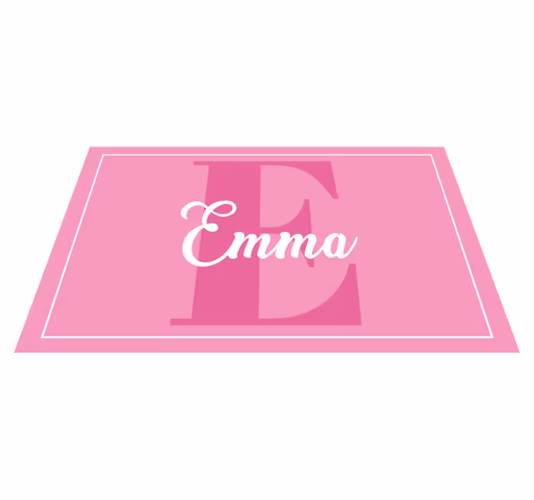Tapis vinyle autres tapis motif rose avec initiale - TenStickers